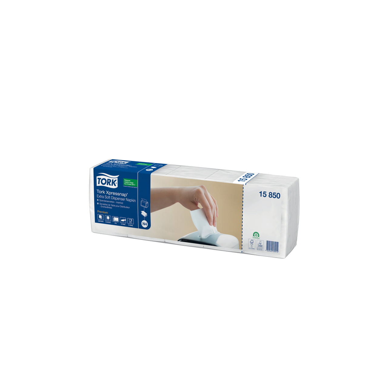 SERVIETTE POUR DISTRIBUTEUR 21.3X33CM TORK® XPRESSNAP® N4 2 PLIS BLANC X4000