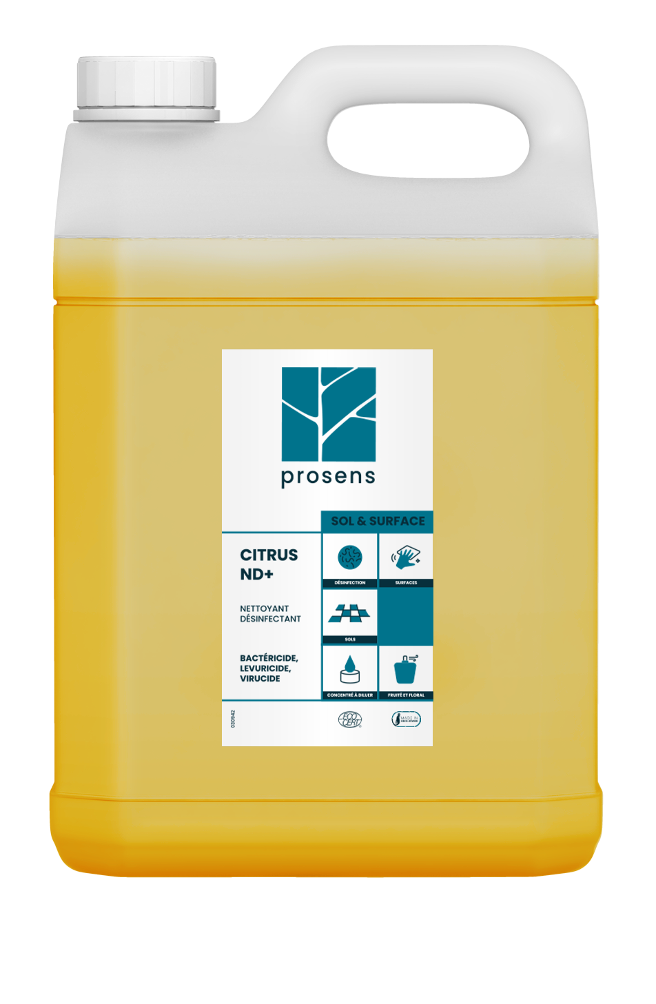 NETTOYANT DESINFECTANT CONCENTRE MULTI SURFACES CITRUS ND+ ECOCERT 5L