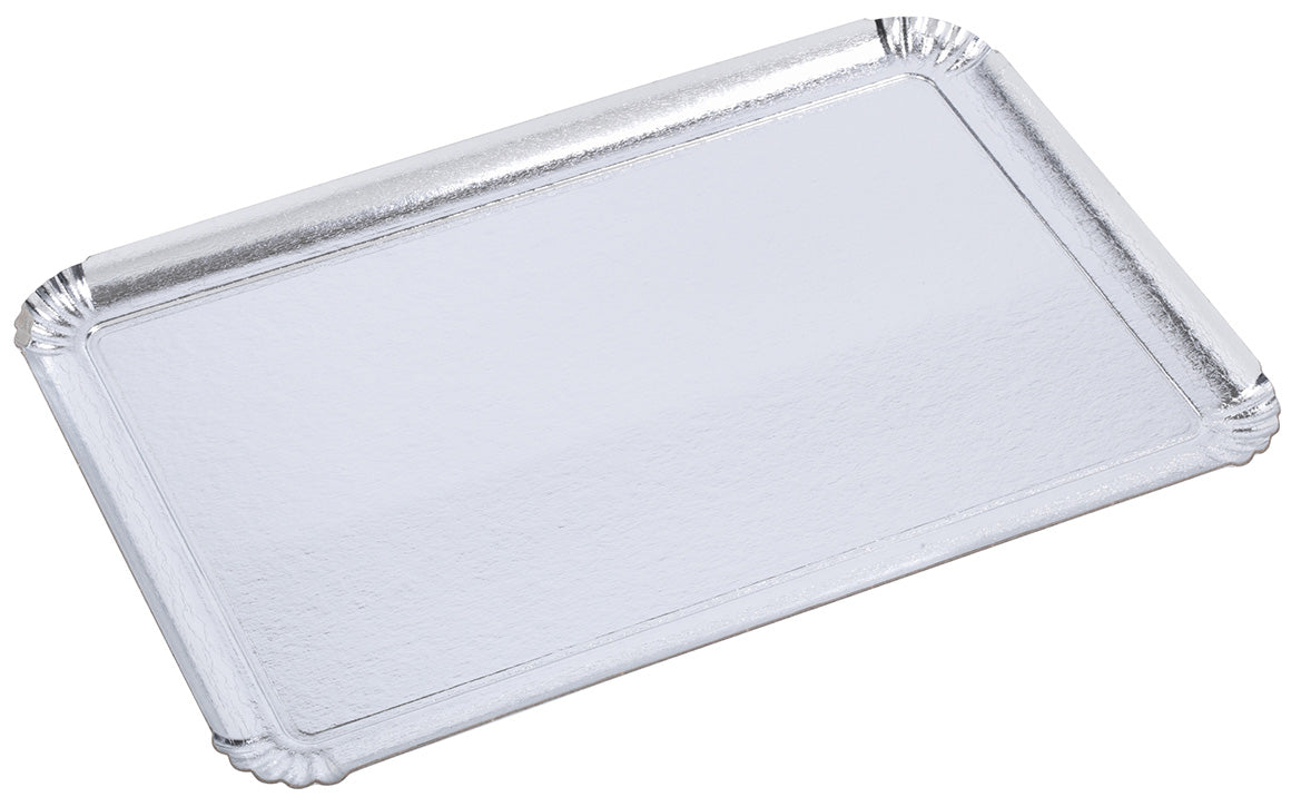 PLATEAU CARTON 280X420MM METALLISÉ ARGENT X25