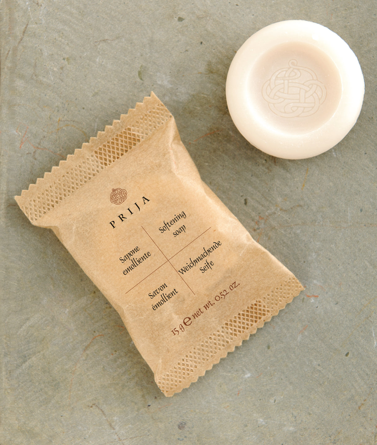 SAVON MAINS VÉGÉTAL ROND PRIJA 15G SACHET X300