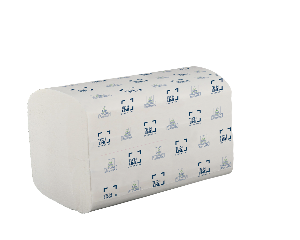 ESSUIE-MAINS PLIÉS EN Z TECHLINE BLANC 23.5X24CM 2PLI 150 FORMATS ECOLABEL X25