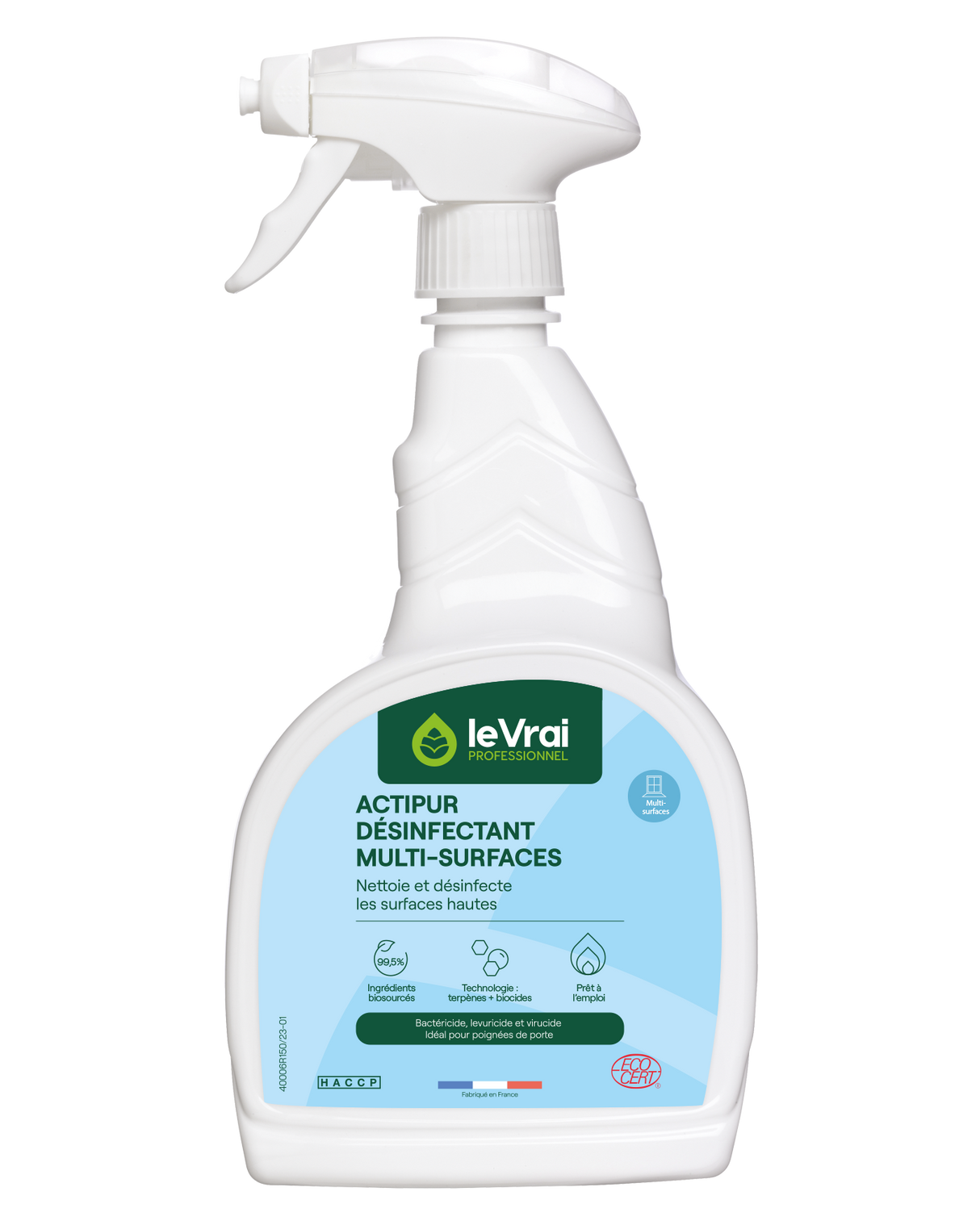 DETERGENT DESINFECTANT MULTI SURFACES ACTIPUR LE VRAI PROFESSIONNEL ECOCERT 750ML