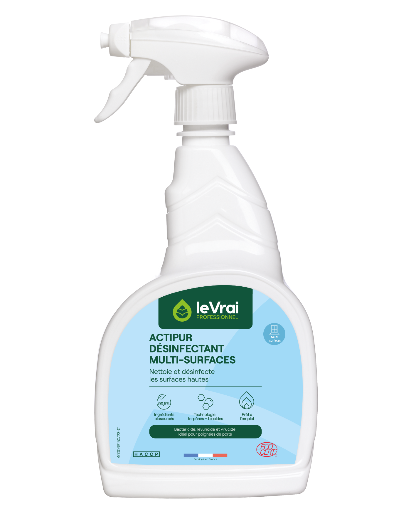 DETERGENT DESINFECTANT MULTI SURFACES ACTIPUR LE VRAI PROFESSIONNEL ECOCERT 750ML