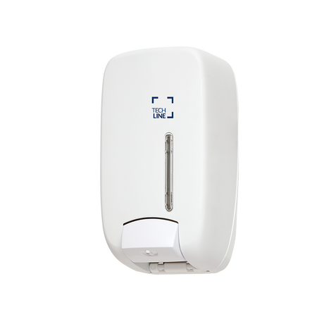 DISTRIBUTEUR MANUEL DE SAVON LOTION GEL À RÉSERVOIR TECHLINE 1L BLANC