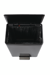 POUBELLE 45L ELITE CHARBON A PEDALE INOX