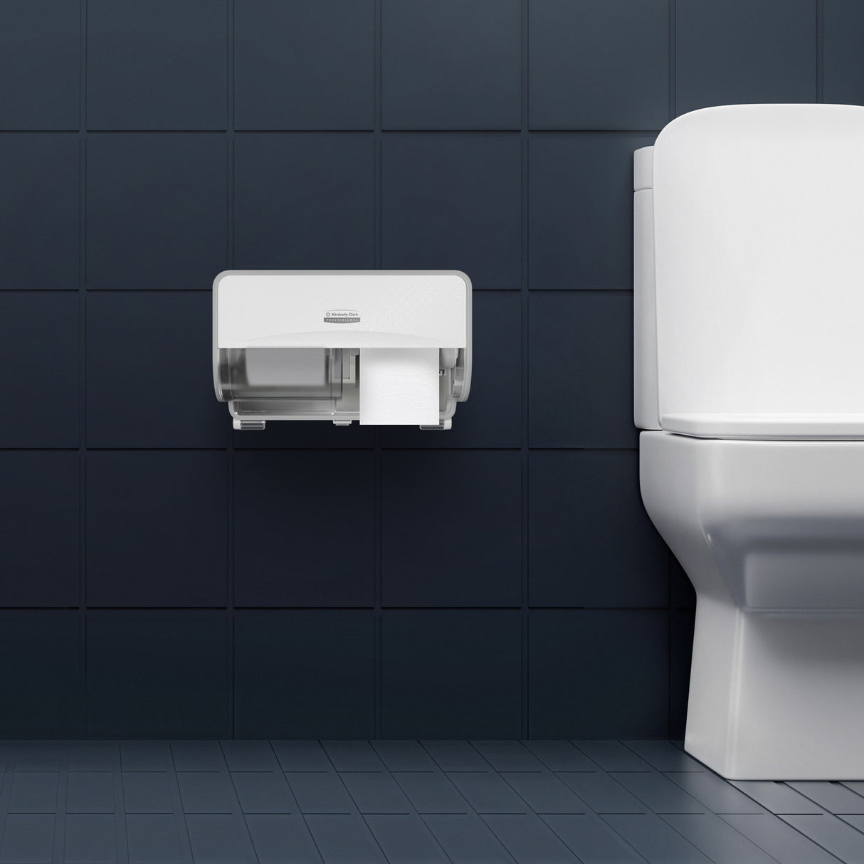 DISTRIBUTEUR DE PAPIER TOILETTE PETIT ROULEAU DOUBLE ICON™ BLANC MOSAÏQUE