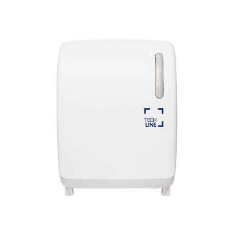 DISTRIBUTEUR D’ESSUIE-MAINS ROULEAUX À DÉCOUPE AUTOMATIQUE TECHLINE BLANC