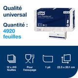 ESSUIE-MAINS CONTINUS TORK PEAKSERVE® H5 BLANC 22.5X20.1CM 1 PLI 410 FORMATS ECOLABEL X12