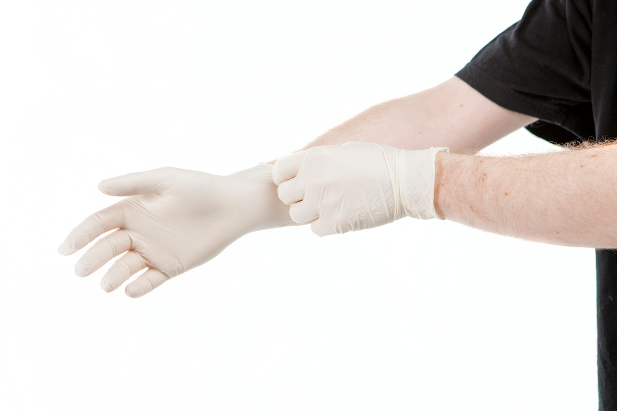 GANT LATEX NON POUDRÉ TAILLE M BLANC BOITE X100