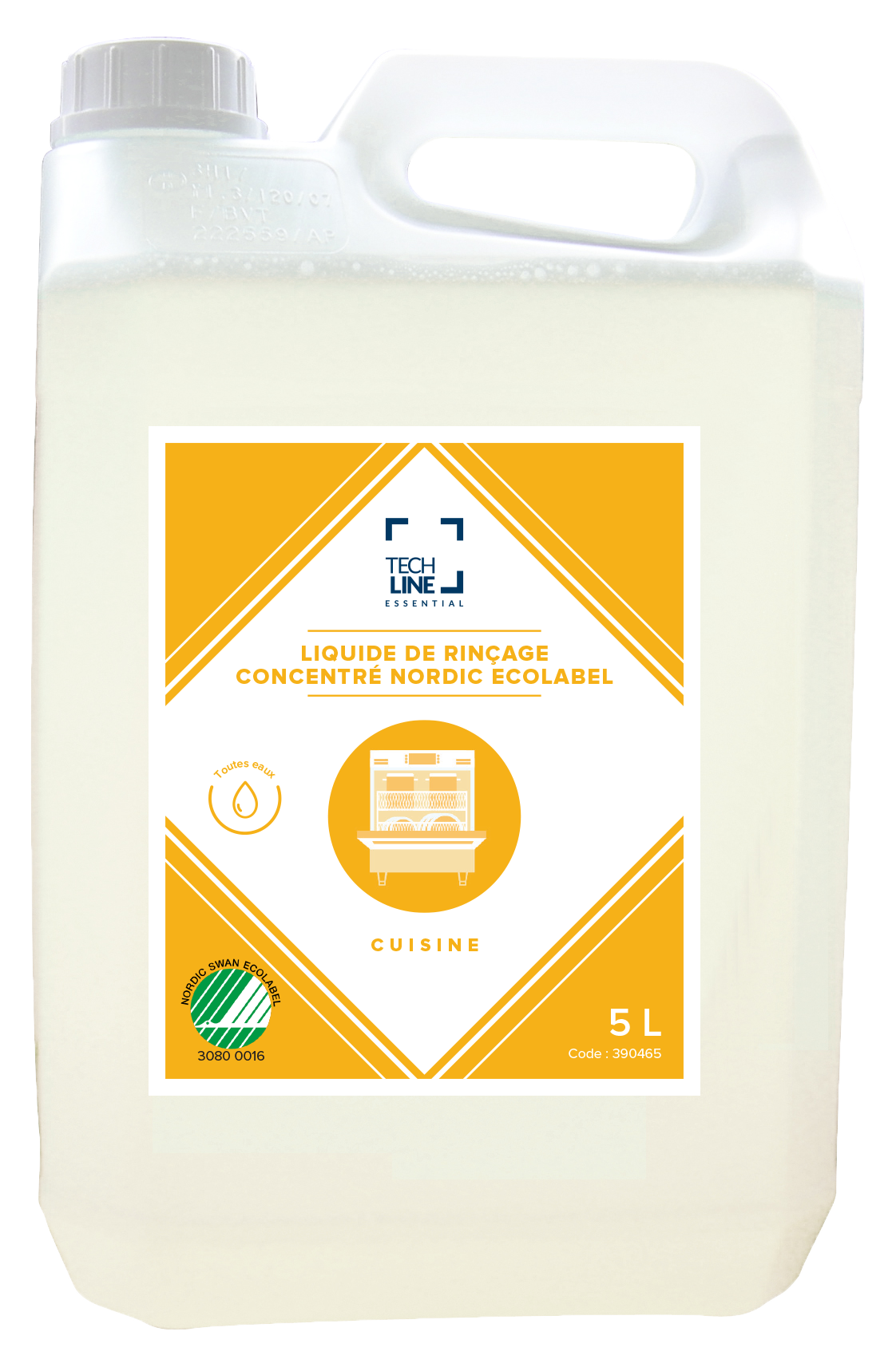 ADDITIF DE RINCAGE ULTRA CONCENTRE TOUTES EAUX TECHLINE ECOLABEL NS 5L
