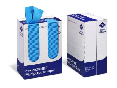 LAVETTE NON TISSEE MULTIPURPOSE SUPER 34X53CM BLEU BOITE DISTRIBUTRICE X130