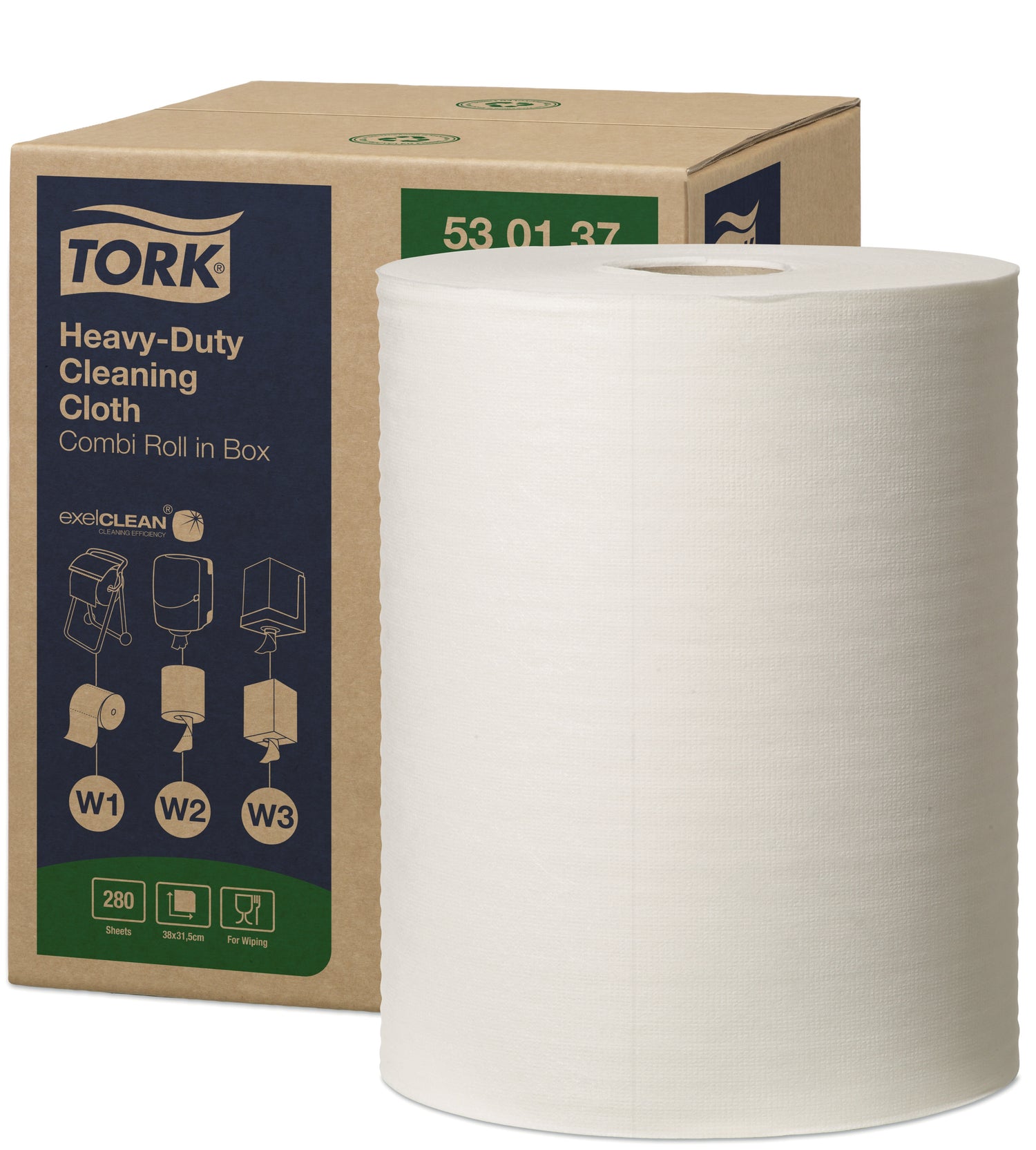 BOBINE DEVIDAGE CLASSIQUE NON TISSEE TORK COMBI ROLL W1 / W2 / W3 BLANC 280 FORMATS