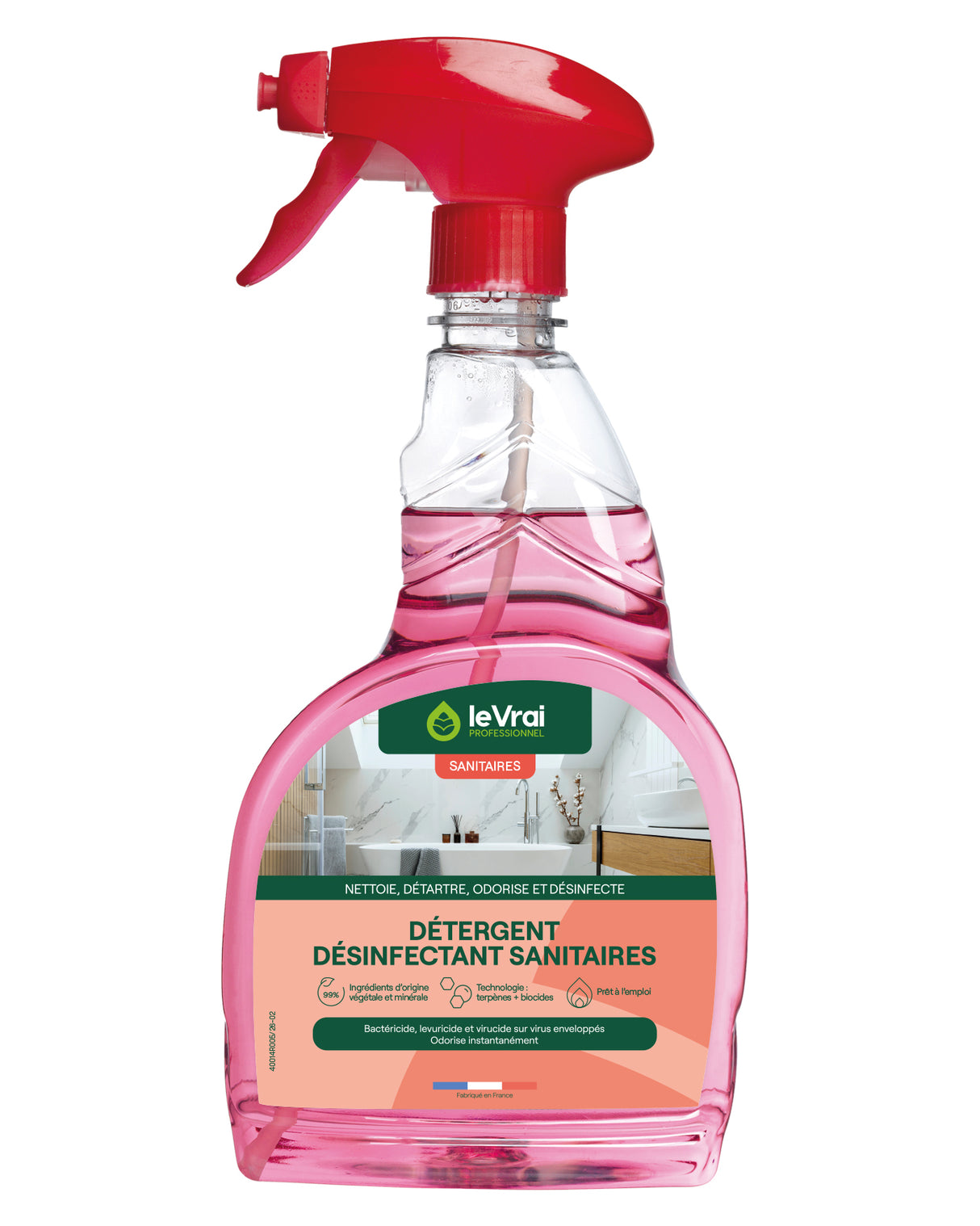 DETERGENT DESINFECTANT SANITAIRES LE VRAI PROFESSIONNEL 750ML