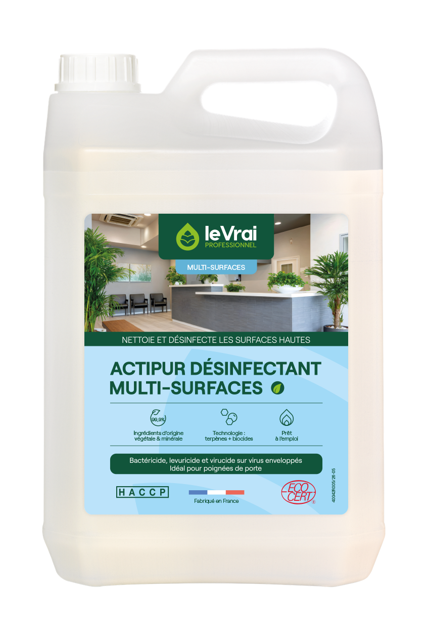 DETERGENT DESINFECTANT MULTI SURFACES ACTIPUR LE VRAI PROFESSIONNEL ECOCERT 5L