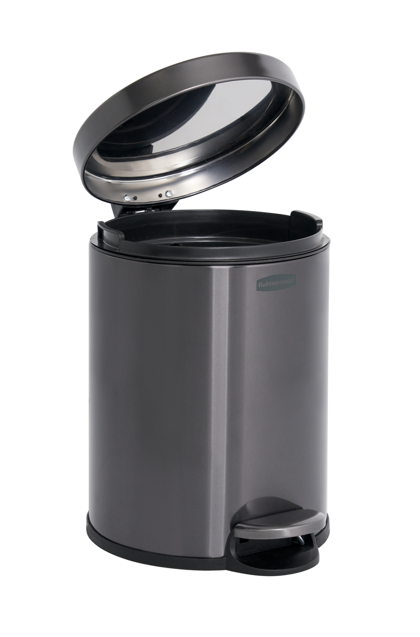 POUBELLE 6L A PEDALE  INOX CHARBON