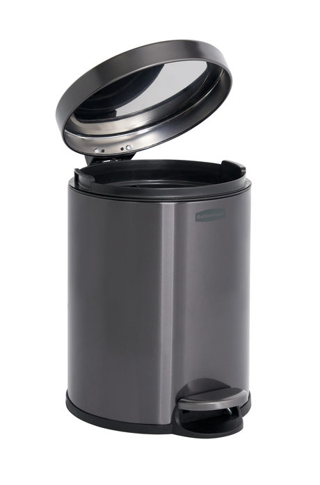 POUBELLE 6L A PEDALE  INOX CHARBON