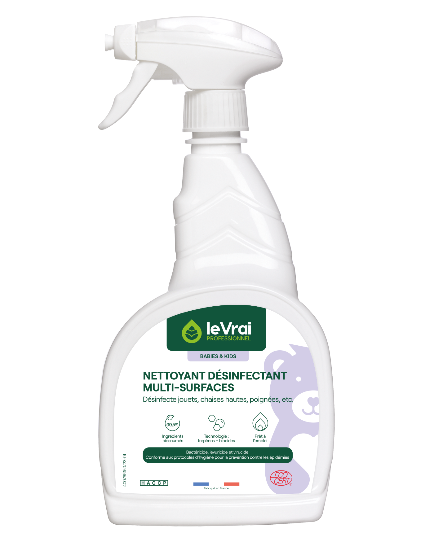 DETERGENT DESINFECTANT MULTI SURFACES BABIES & KIDS LE VRAI PROFESSIONNEL 750ML