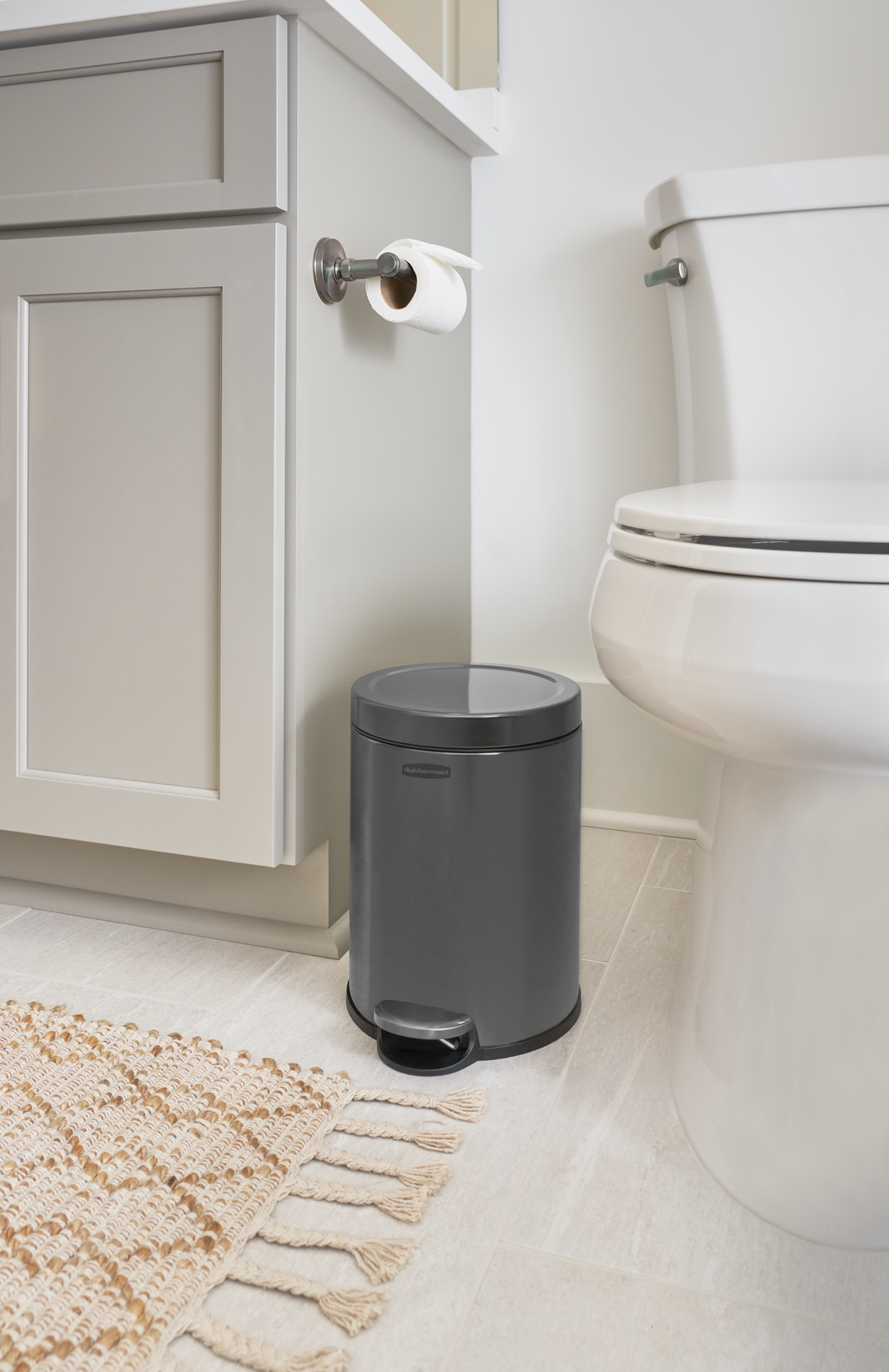 POUBELLE 6L A PEDALE  INOX CHARBON