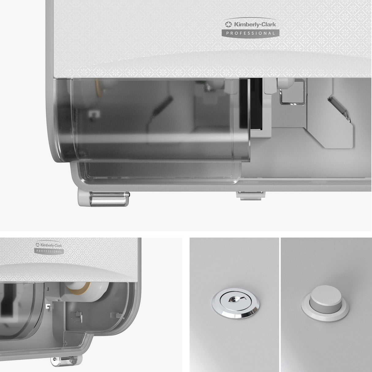 DISTRIBUTEUR DE PAPIER TOILETTE PETIT ROULEAU DOUBLE ICON™ BLANC MOSAÏQUE