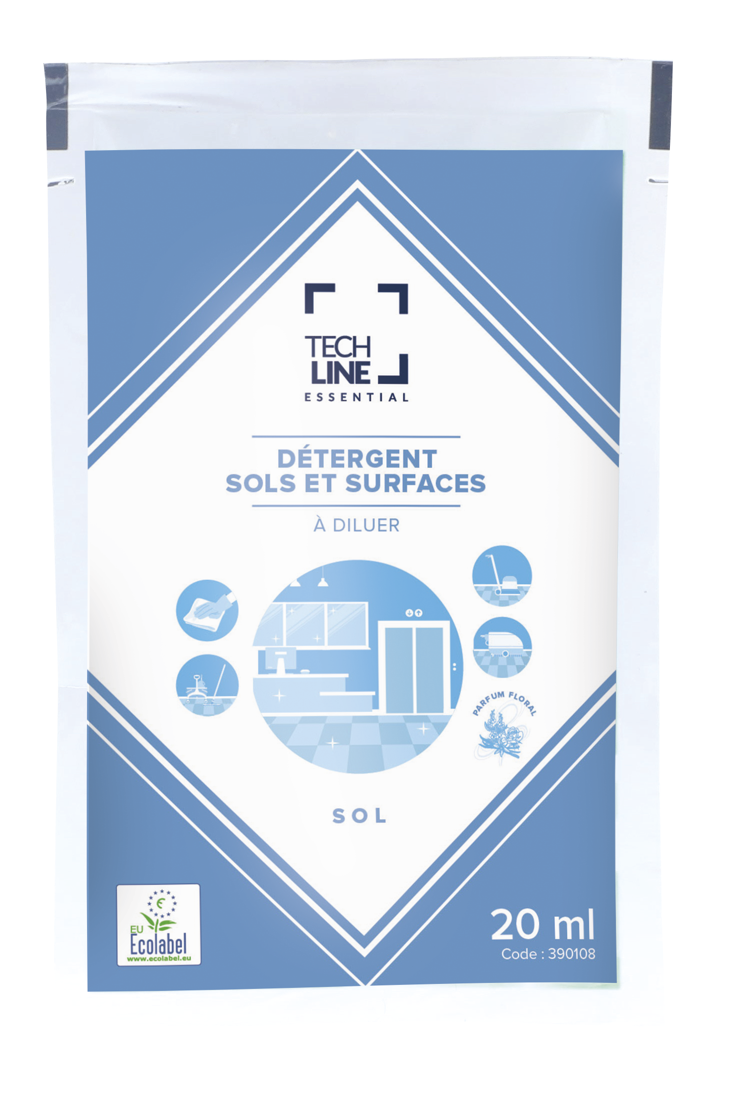 NETTOYANT SOLS ET SURFACES TECHLINE ECOLABEL 250X20ML