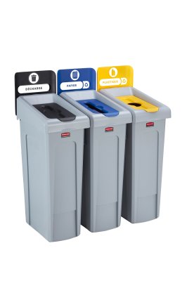 STATION DE RECYCLAGE SLIM JIM 3 FLUX NOIR / BLEU / JAUNE