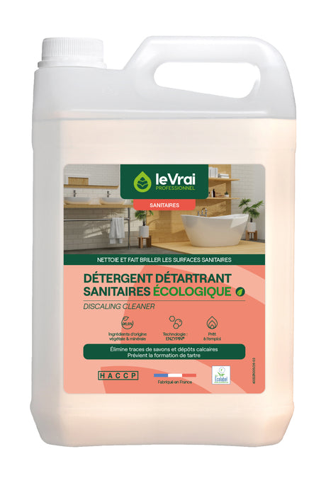 DETERGENT DETARTRANT SANITAIRES LE VRAI PROFESSIONNEL ECOLABEL EU 5L