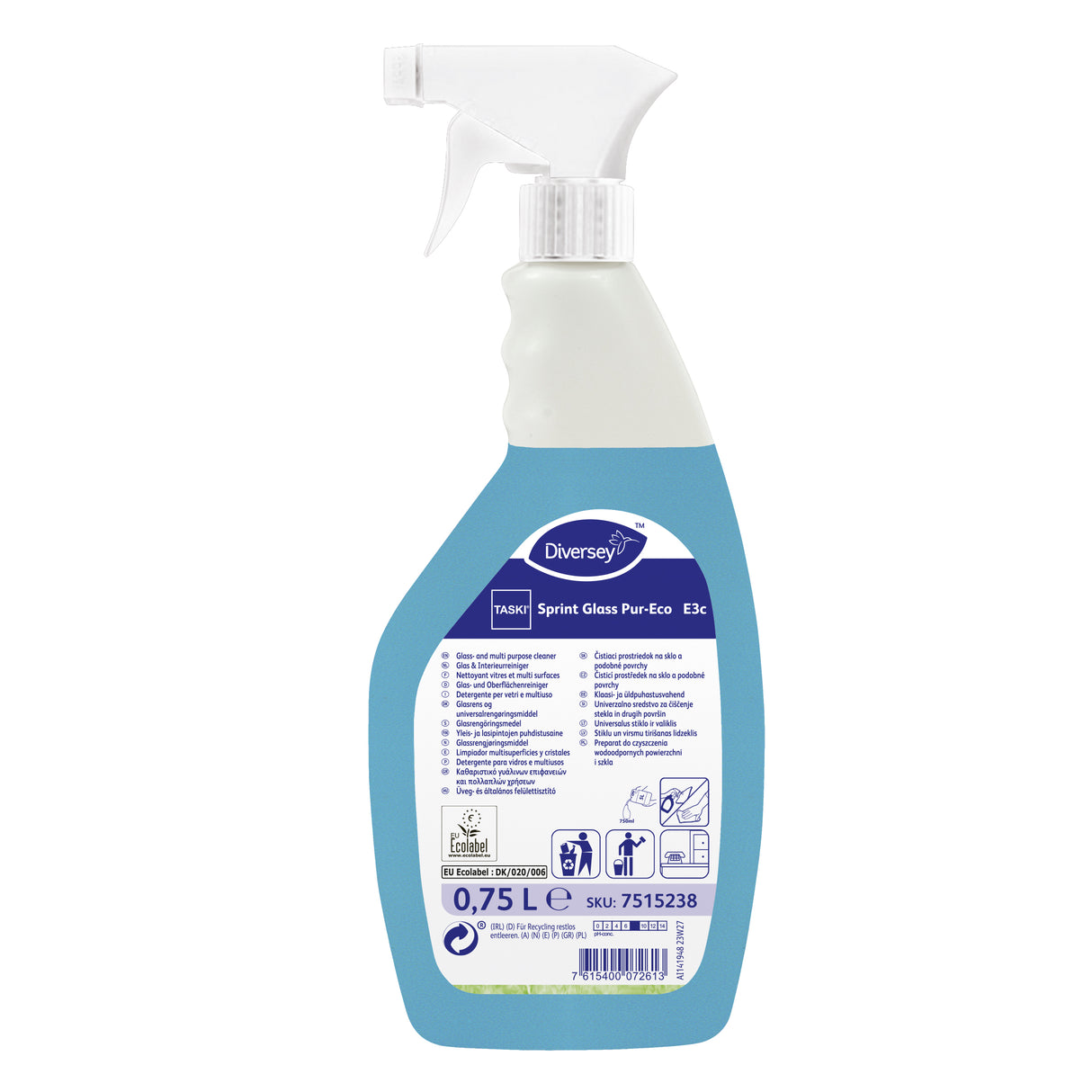 NETTOYANT VITRES ET SURFACES TASKI SPRINT GLASS PURECO ECOLABEL EU 750ML