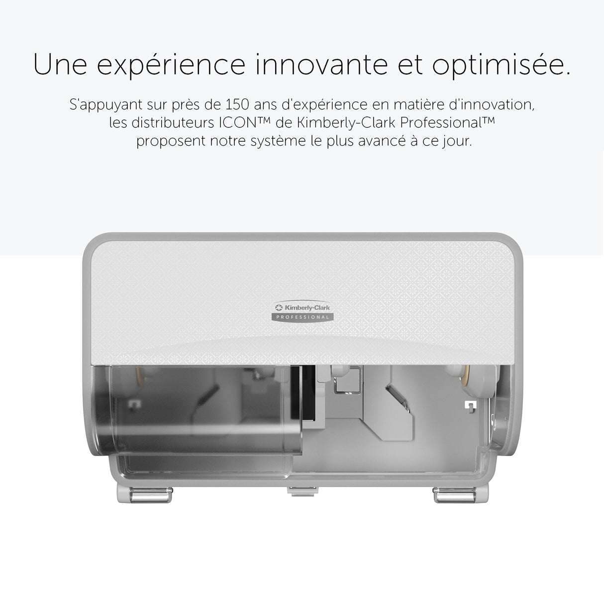 DISTRIBUTEUR DE PAPIER TOILETTE PETIT ROULEAU DOUBLE ICON™ BLANC MOSAÏQUE