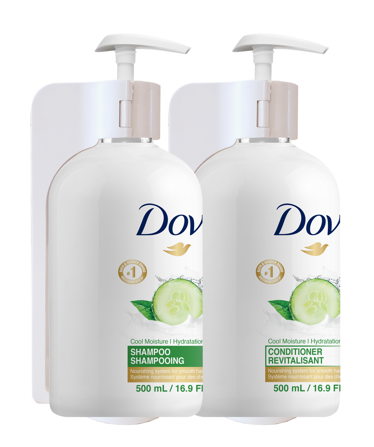 SUPPORT ABS BLANC POUR FLACON POMPE 500ML DOVE