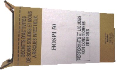 CARTON POUR DECHETS SAC DASRI 50L LIEN COULISSANT X10