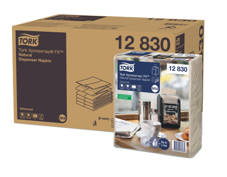 SERVIETTE POUR DISTRIBUTEUR 21.3X16.5CM TORK® XPRESSNAP FIT® N14 2 PLIS NATURE X4320