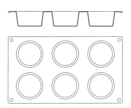 GASTROFLEX PLAQUE GN 1/3 325X176 DE 6 MUFFINS 7 CM