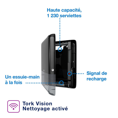 DISTRIBUTEUR D’ESSUIE-MAINS CONTINUS TORK® PEAKSERVE® H5 MINI NOIR