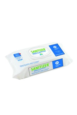 LINGETTES DESINFECTANTES MAINS ET SURFACES SANITIZER X80