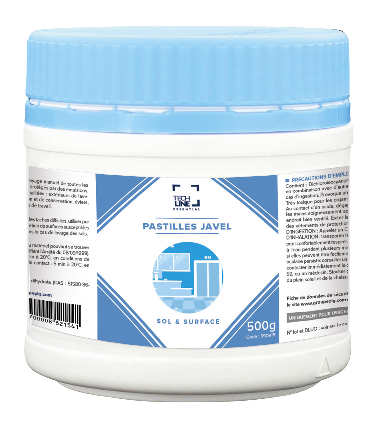 JAVEL PASTILLES TECHLINE BOITE 500G