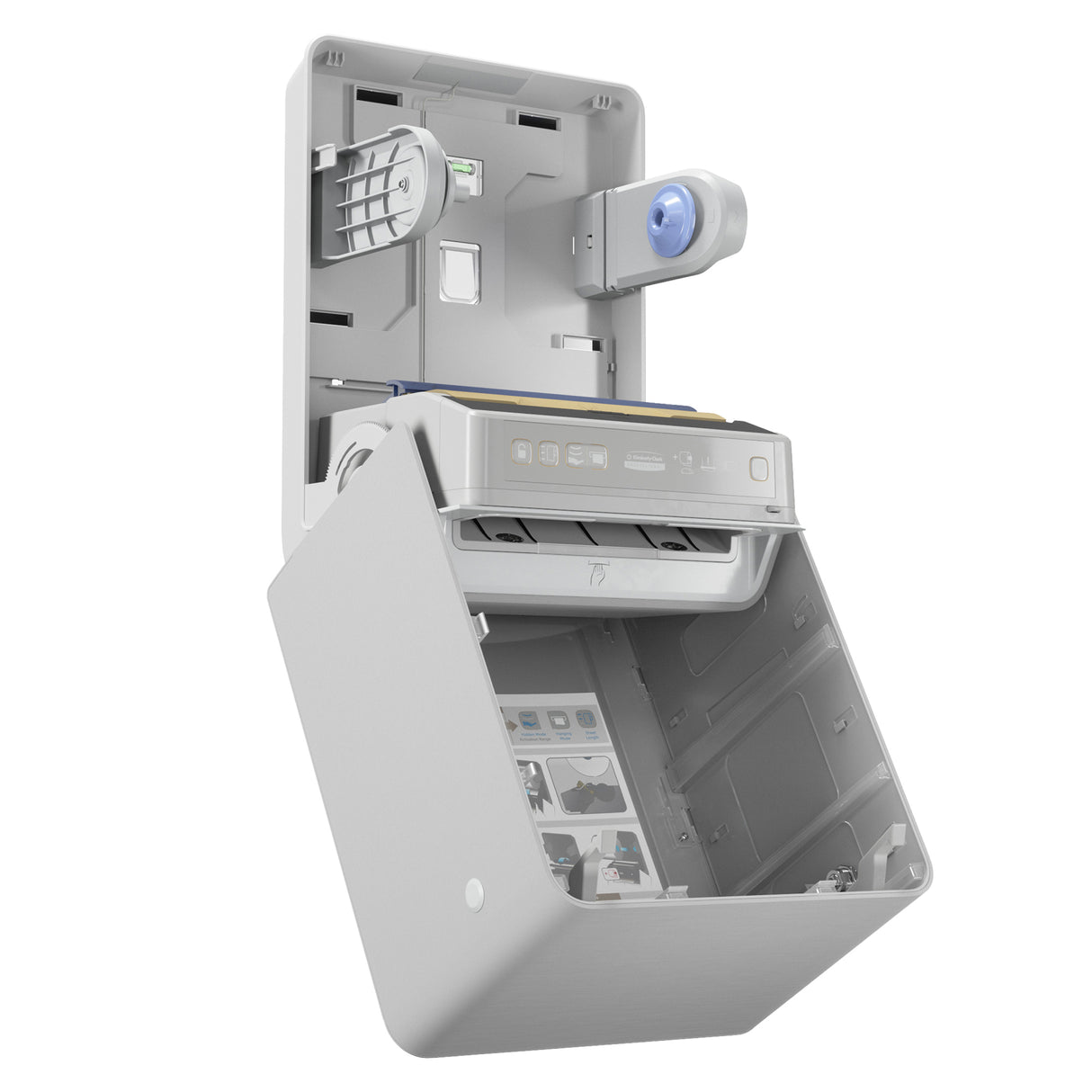 DISTRIBUTEUR D’ESSUIE-MAINS ROULEAUX À DÉCOUPE AUTOMATIQUE & OPTIQUE ICON™ GRIS MOSAÏQUE