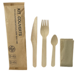 KIT COUVERTS BOIS CIRÉ 4 EN 1 X500