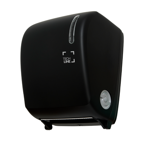 DISTRIBUTEUR D’ESSUIE-MAINS ROULEAUX À DÉCOUPE AUTOMATIQUE TECHLINE NOIR