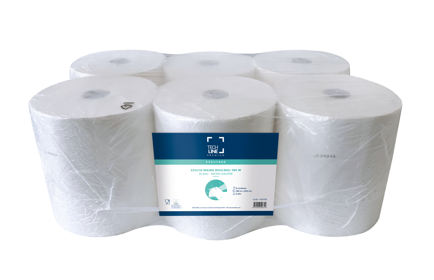 ESSUIE-MAINS ROULEAU TECHLINE BLANC 160M 2 PLIS ECOLABEL X6