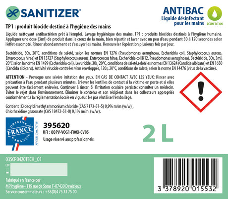 SAVON ANTIMICROBIEN ANTIBAC CARTOUCHE PLG 2L X6