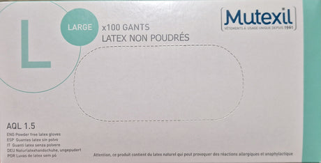 GANT LATEX NON POUDRÉ TAILLE L BLANC BOITE X100