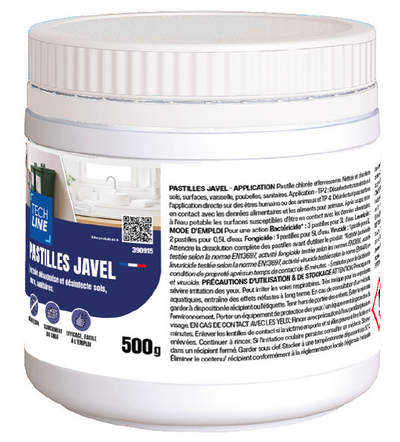 JAVEL PASTILLES TECHLINE BOITE 500G