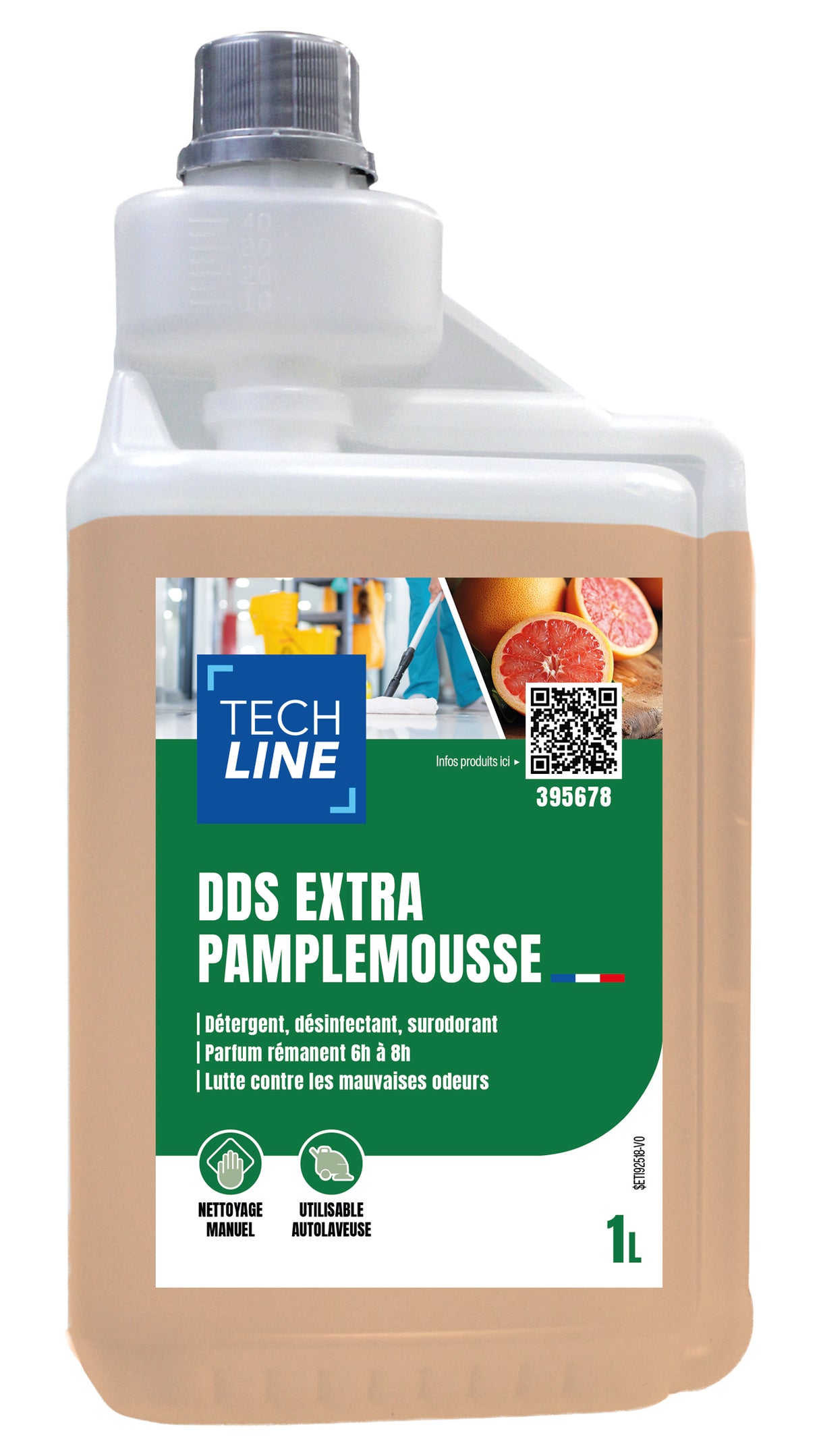 DETERGENT DESINFECTANT SURODORANT DDS EXTRA TECHLINE PAMPLEMOUSSE 1L DOSEUR
