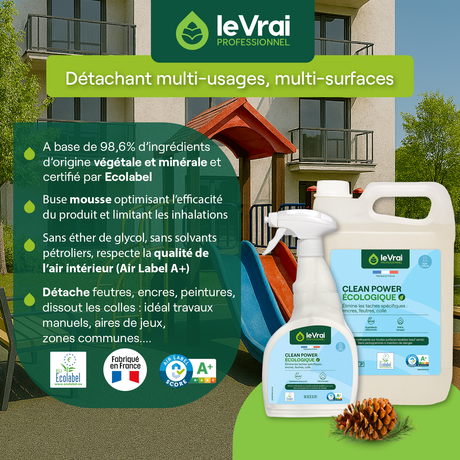 DETACHANT MULTI SURFACES CLEAN POWER ECOLABEL LE VRAI PROFESSIONNEL750ML