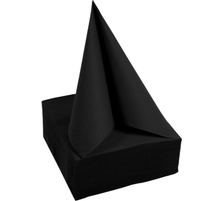 SERVIETTE 38X38 CM OUATE GAUFRÉE 2 PLIS NOIR X1200