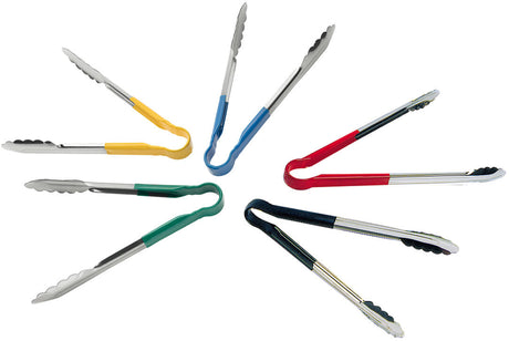 PINCE FEUILLE DE CHÊNE INOX MANCHE NOIR 24 CM