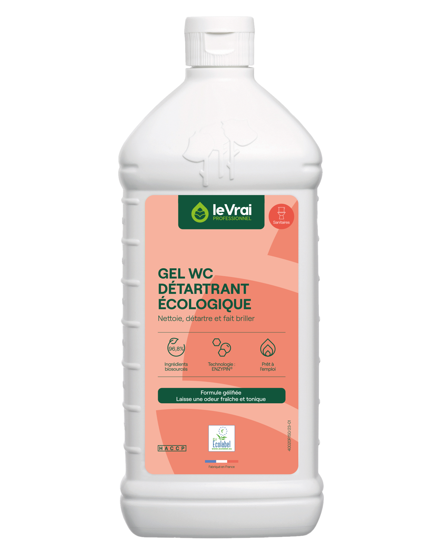 DETERTRANT GEL WC LE VRAI PROFESSIONNEL ECOLABEL EU 1L