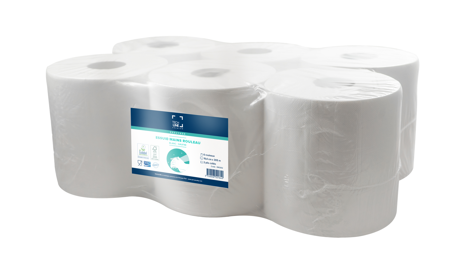 ESSUIE-MAINS ROULEAU TECHLINE BLANC 305M 2PLIS ECOLABEL X6