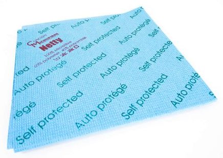 LAVETTE NON TISSEE NETTY AUTO-PROTEGEE 40X40CM BLEU ECOLABEL X5
