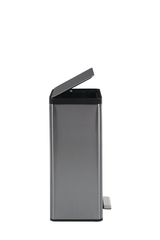 POUBELLE 45L ELITE CHARBON A PEDALE INOX